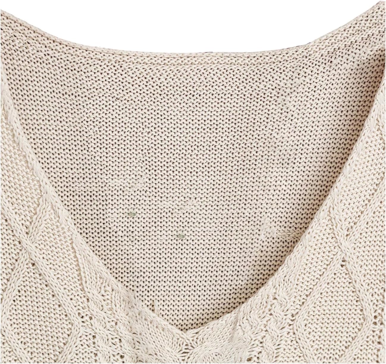 OYOANGLE Women's Cable Knit Sweater Vest Lightweight V Neck Sleeveless Sweater Top - Image 3