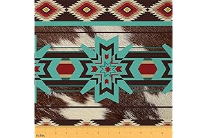 1 Yard Aztec Cowhide Upholstery Fabric