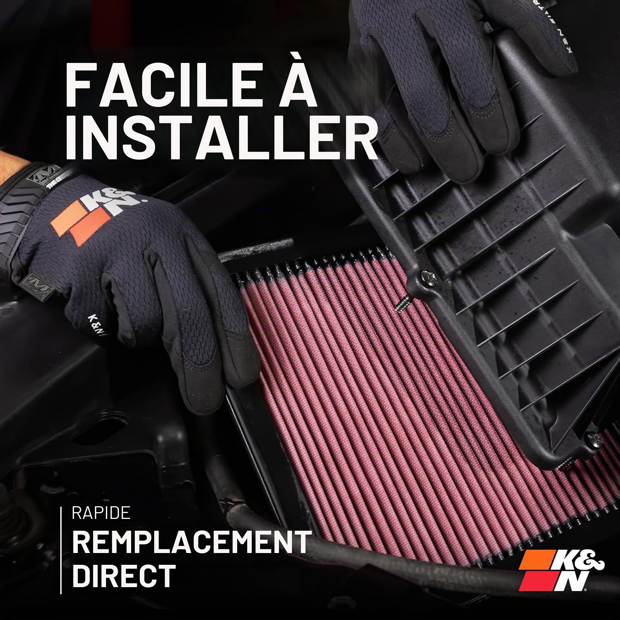 K&N Filtre à air de remplacement compatible avec Ford Ranger & Volkswagen Amarok 2.0/3.0 Diesel 2022- (33-3185)