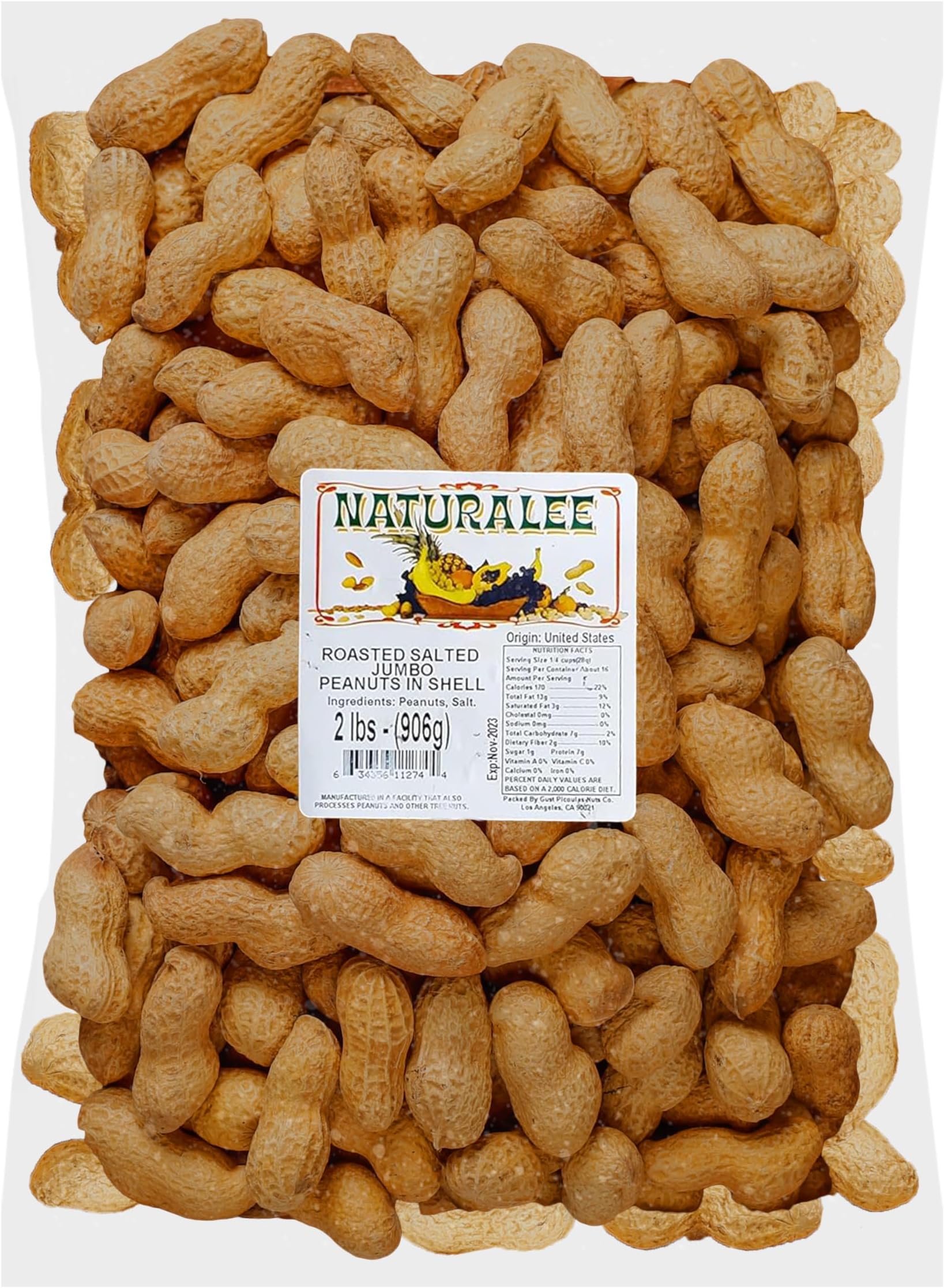 - Naturalee Peanuts, In Shell 2 lbs - Roasted, Salted - Natural Healthy Snack