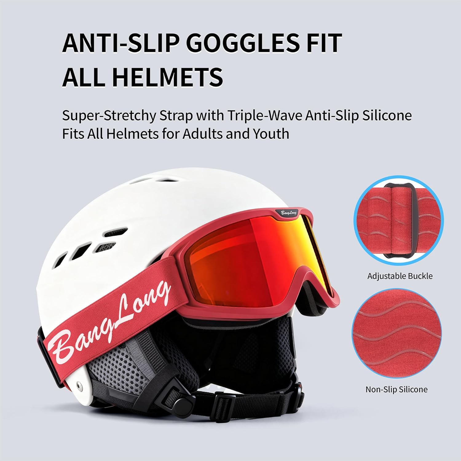 BangLong Ski Goggles, Snowboard/Snow Goggles Anti Fog UV Protection Design for Men Women Skiing, Skating,Snowmobilet,Youth - Image 4