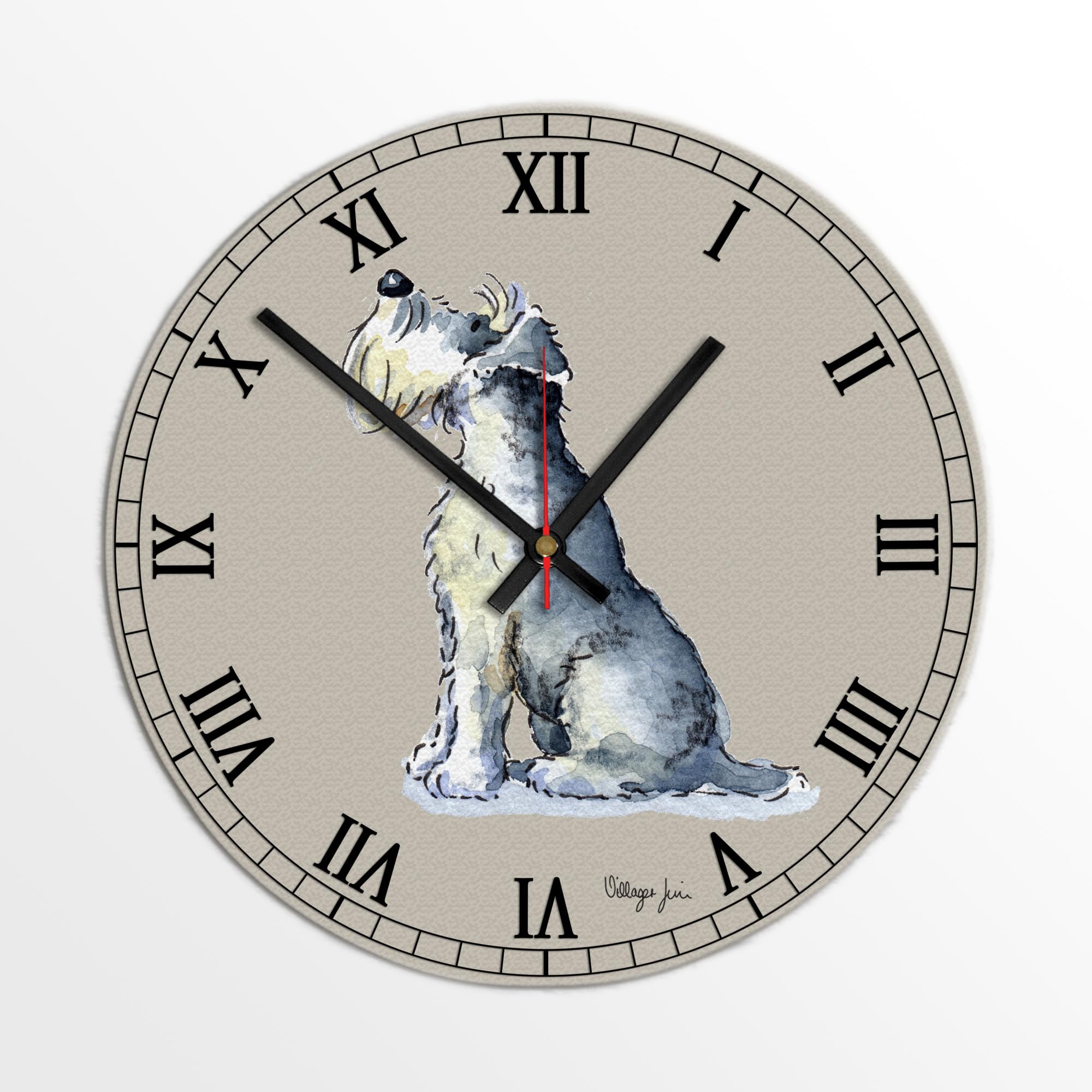 Image Industry Schnauzer Clock - Glass Clock - Wall Clock - Dog Lovers - Dog Gift