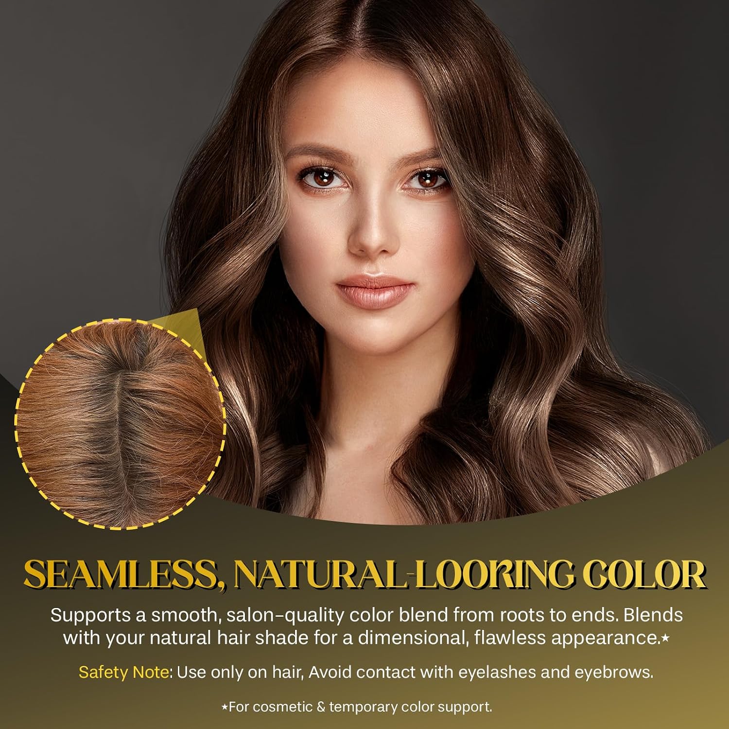Hair Color Stick, 2 in 1 Instant Dye, Hair Dye Stick, Safe Portable Color Touch-Up Hair Sticks, Cover Gray Hair Color Correction Sticks for Women & Men, Waterproof and Sweat-Proof, 2Pack (Light Brown)