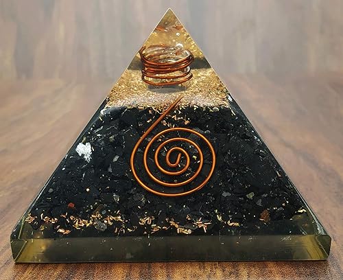 Miniatura 3 de Pirámide de orgón grande Cristal de pirámide de shungita Pirámide de orgonita en espiral Pirámides de órganos Curación de energía positiva