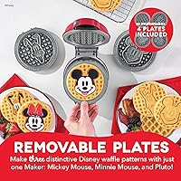 Vista 2 de Disney Dash MultiMaker Mini Maker System - Máquina eléctrica de gofres y platos intercambiables - 1 MultiMaker, 4 platos, diseño de Mickey Mouse