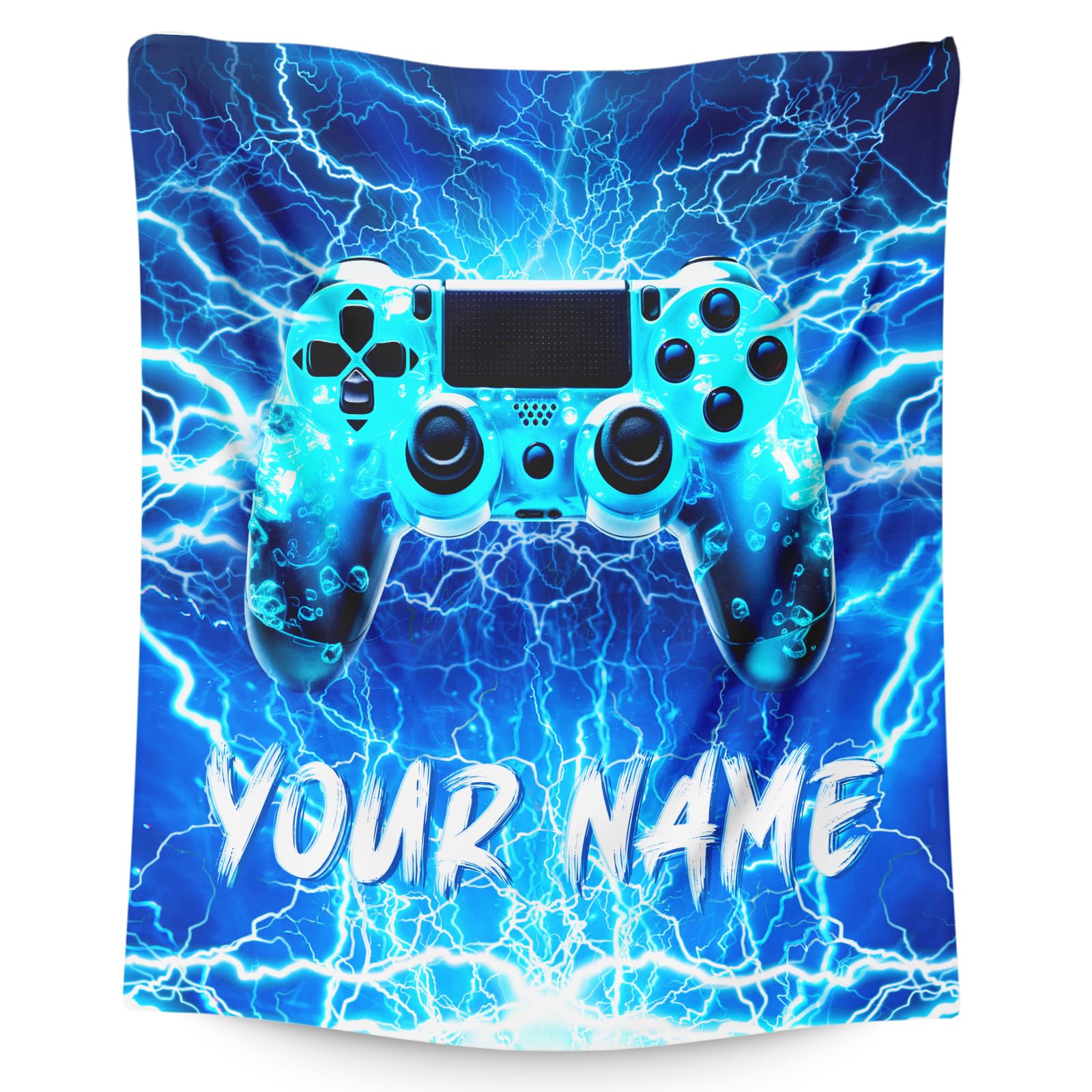Boys Blanket Personalized Gaming Throw Blankets for Toddler Kids Teens Game Lovers, 30x40 Inches Cozy Soft Cool Custom Gamer Throw for Sofa Couch Bed