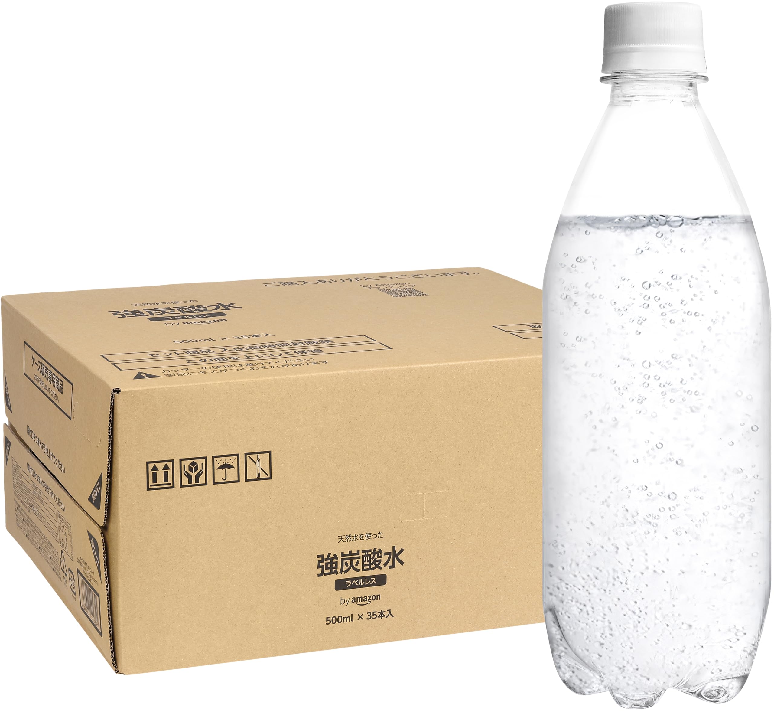 Amazon.co.jp: by Amazon 強炭酸水 プレーン ラベルレス 500ml×35本