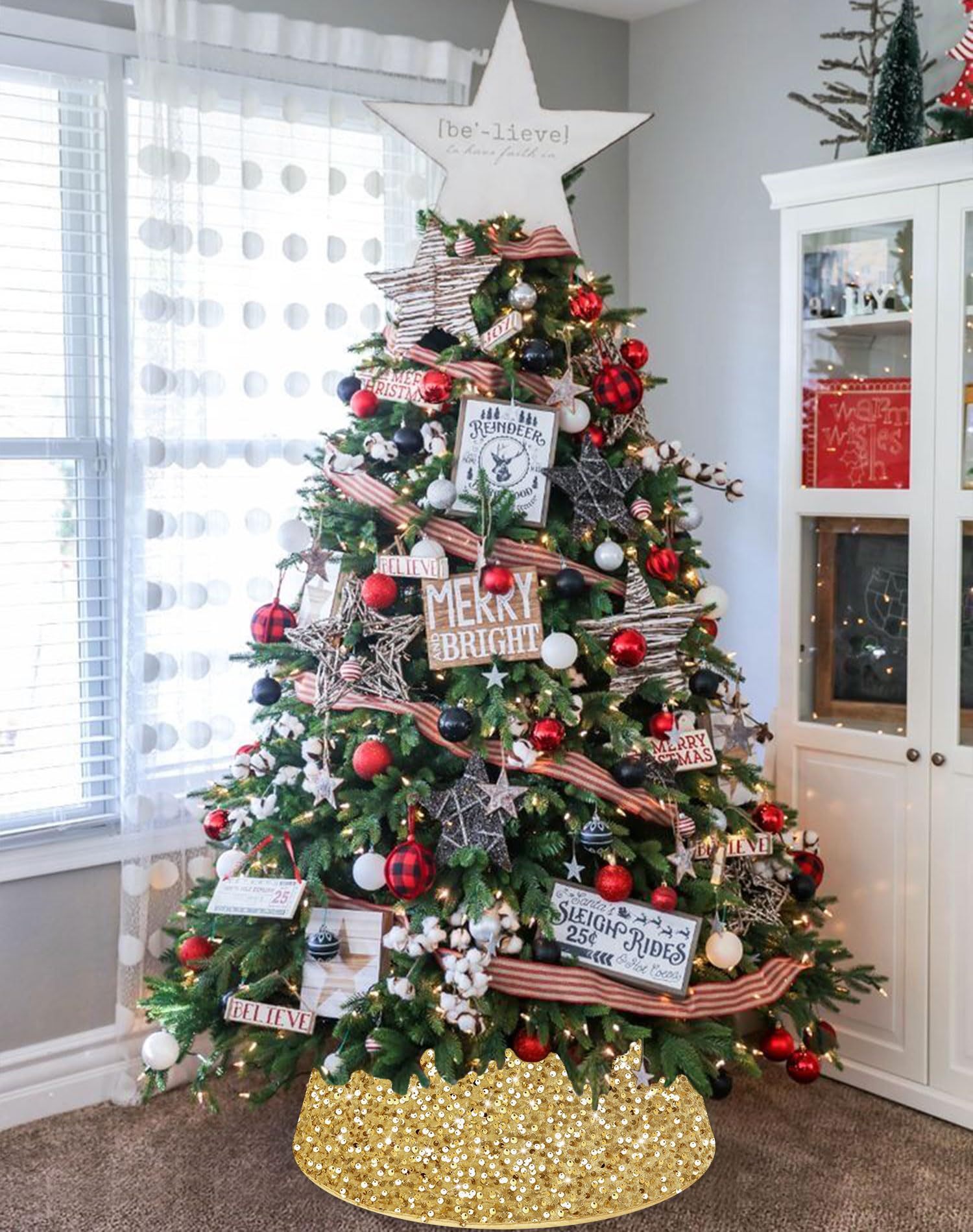 Jupe D'arbre De Noël De 100 Cm, Décoration D'arbre De Noël, Fournitures