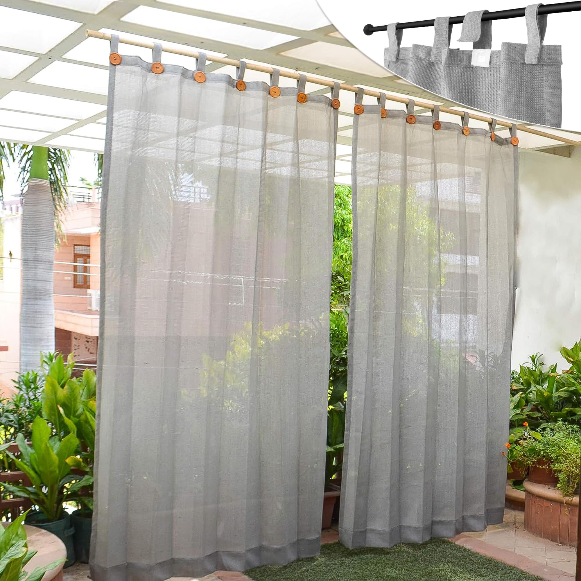 Outdoor Sun Blocking Curtains - Beige, 3FTX7.5FT -11 Outdoor Sun Blocking Curtains - Beige, 3FTX7.5FT -11