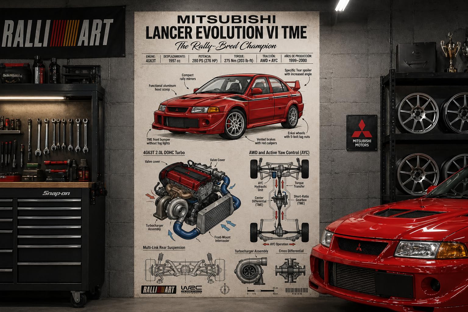 て*ん様 MITSUBISHI LANCER EVOLUTION-V 整備説明書 Corona card CCT Mitsubishi Lancer Evolution VI TME Poster – Rally