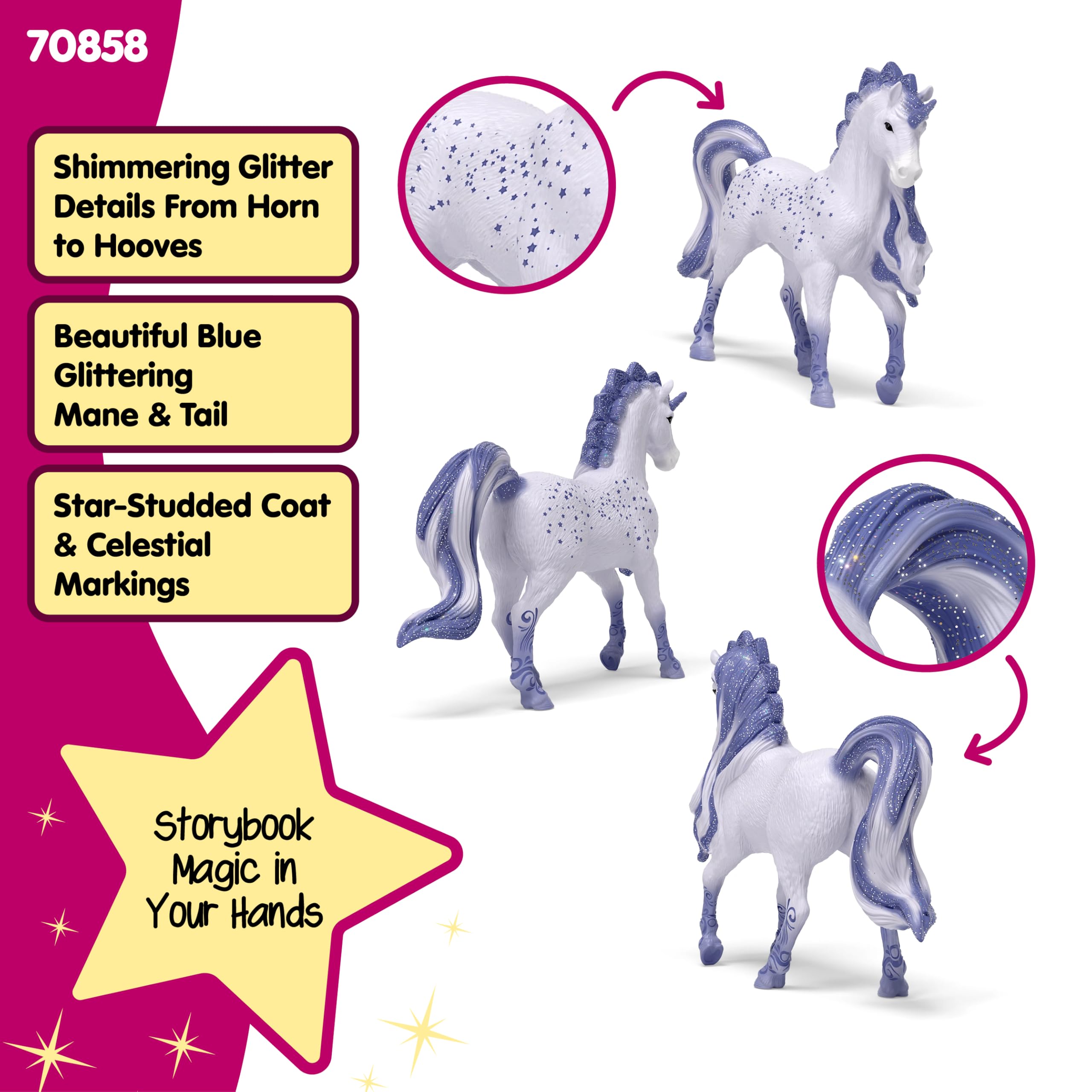 Schleich Bayala - 5" Cosmos Unicorn Stallion Toy - Cute Fantasy Horse Toys - View #4