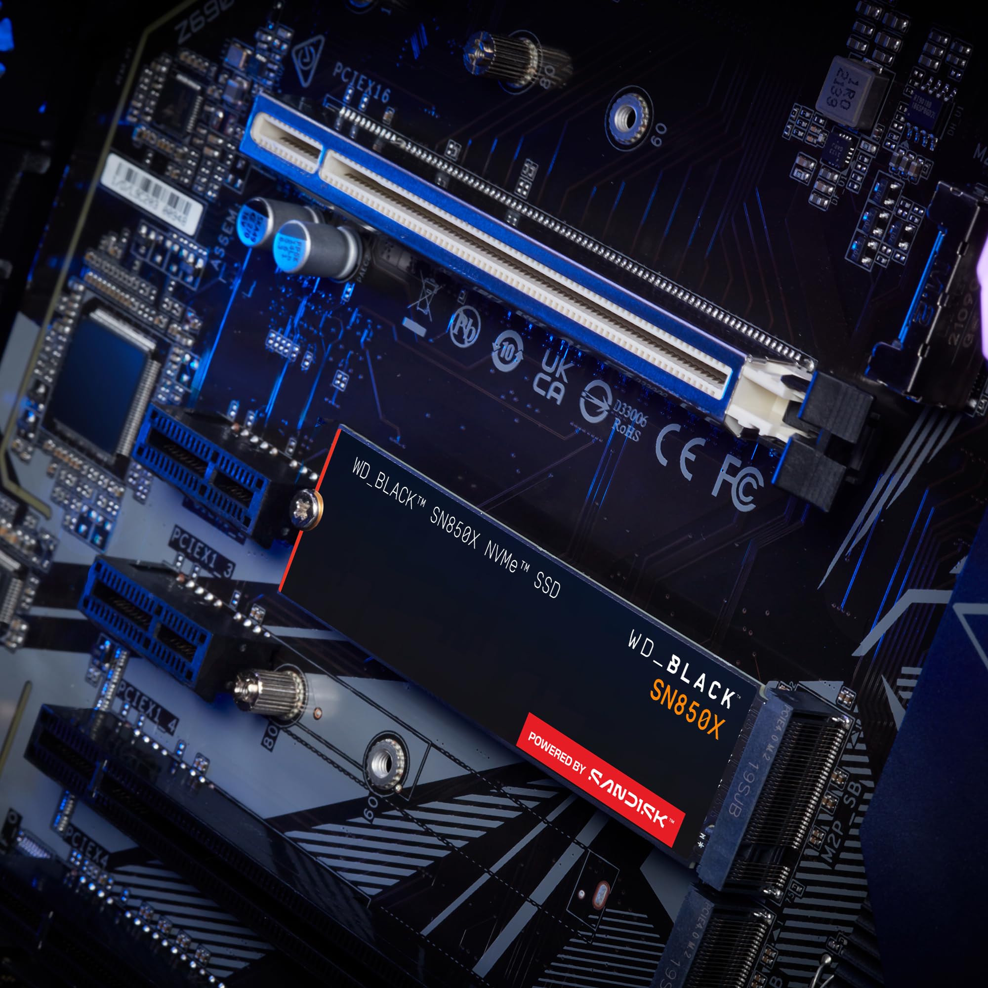 WD_BLACK SN850X NVMe SSD 1 TB interne SSD (Gaming Speicher, PCIe Gen4-Technologie, Lesen 7.300 MB/s, Schreiben 6.300 MB/s) Schwarz