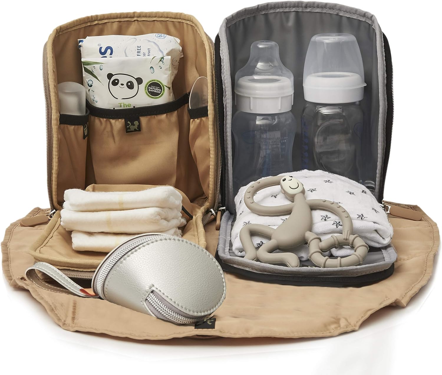 PacaPod Picos Pack Carbon Backpack Baby Changing Bag - Unisex Luxury Black Grey 3 in 1 Organising System