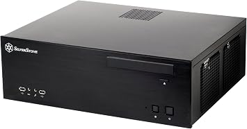 لوحة أمامية من الألومنيوم بتقنية SilverStone وحافظة كمبيوتر SECC Body Micro ATX HTPC مع 2X USB3.0 Ports Case باللون الأسود GD04B-3.0-USA