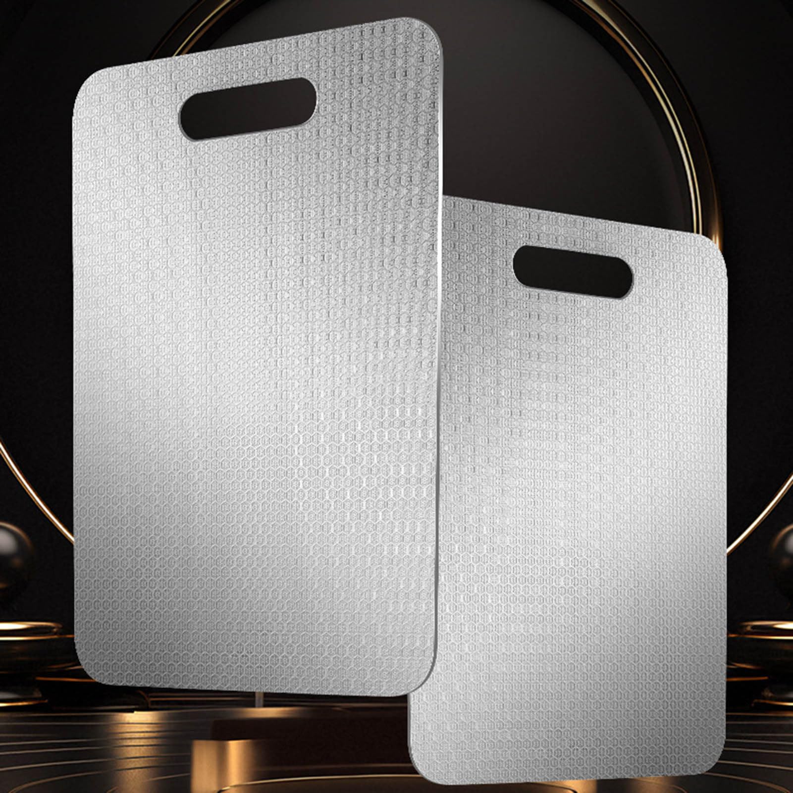 Cutting Board, Stainless Steel Double-Sided Chopping Board, Anti-Slip Durable Kitchen Tool for Meat, Vegetables, Cheese, Fruits, Meal Prep, Cooking, Daily Use 13.39x9.06in