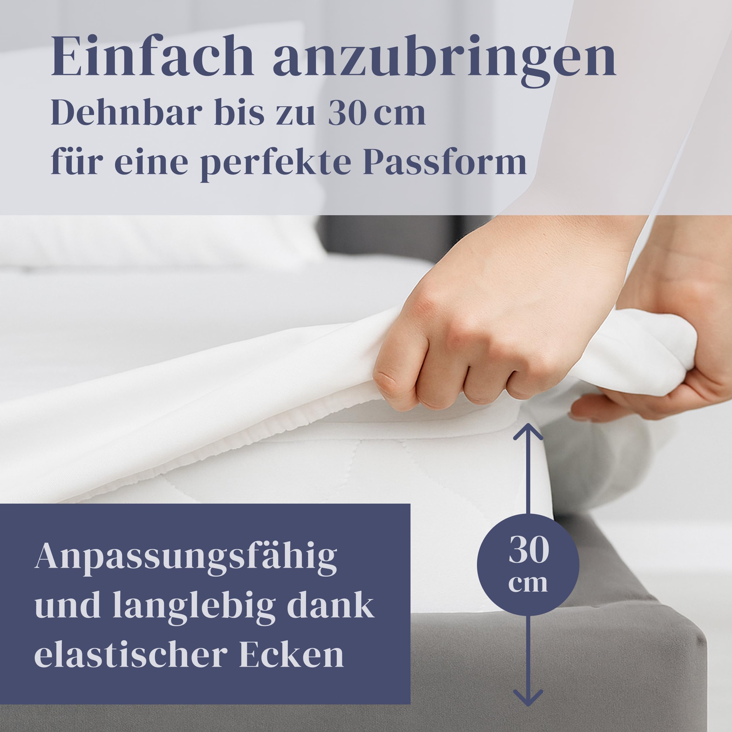 Ferò Wasserdichter Matratzenschoner 180x200 cm Premium aus Tencel, Oeko-TEX, Hergestellt in der EU – Atmungsaktiv, Antibakteriell, mit Elastischen Ecken – Für Matratzen bis 30 cm Höhe