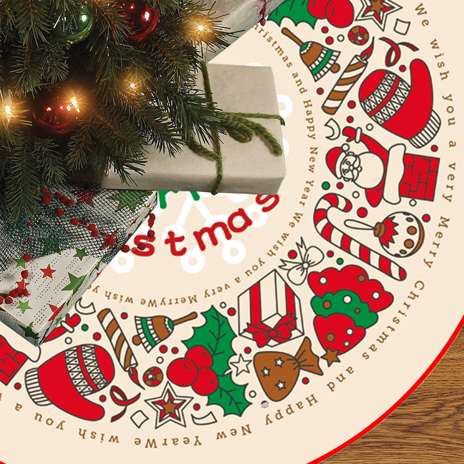Tappeto per Albero di Natale 90cm Bianco a Forma di Stella, Gonna Copri Base Albero di Natale Morbida e Riutilizzabile, Facile da Pulire, Decorazione Natalizia per Casa e Soggiorno
