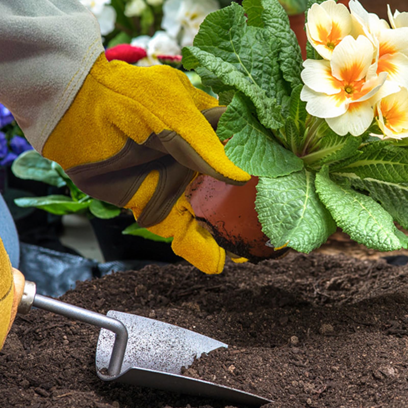 Guantes de jardinería de cuero grueso para hombres y mujeres con protección extendida contra espinas y objetos afilados