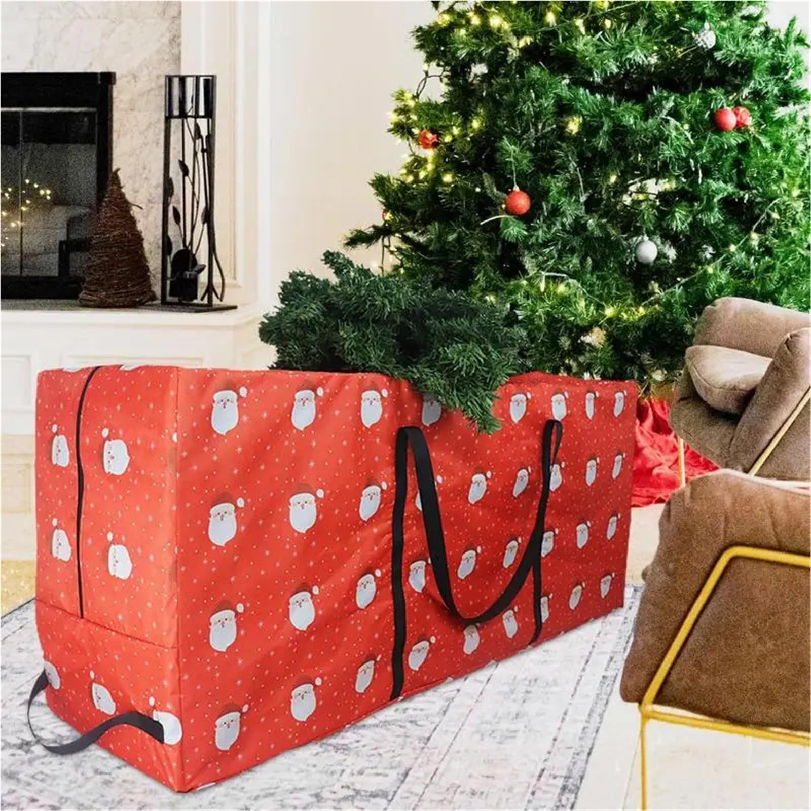 Weihnachtsbaum-Tasche Faltbare Weihnachtsbaum-Aufbewahrungstasche, 210D-Oxford-Stoffbeutel, Weihnachtsdekoration, Kranz zur Aufbewahrung von Weihnachtsgirlanden, Heimaufbewahrung Wasserdichte Aufbewah
