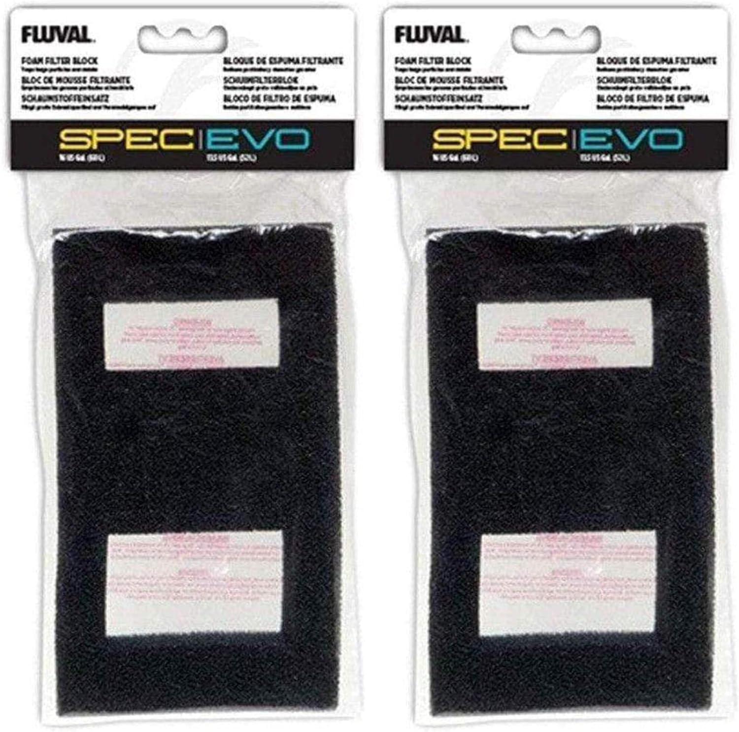 Fluval Spec/Evo Foam Filter Block, Replacement Aquarium Filter Media, 10532 (Pack of 2)