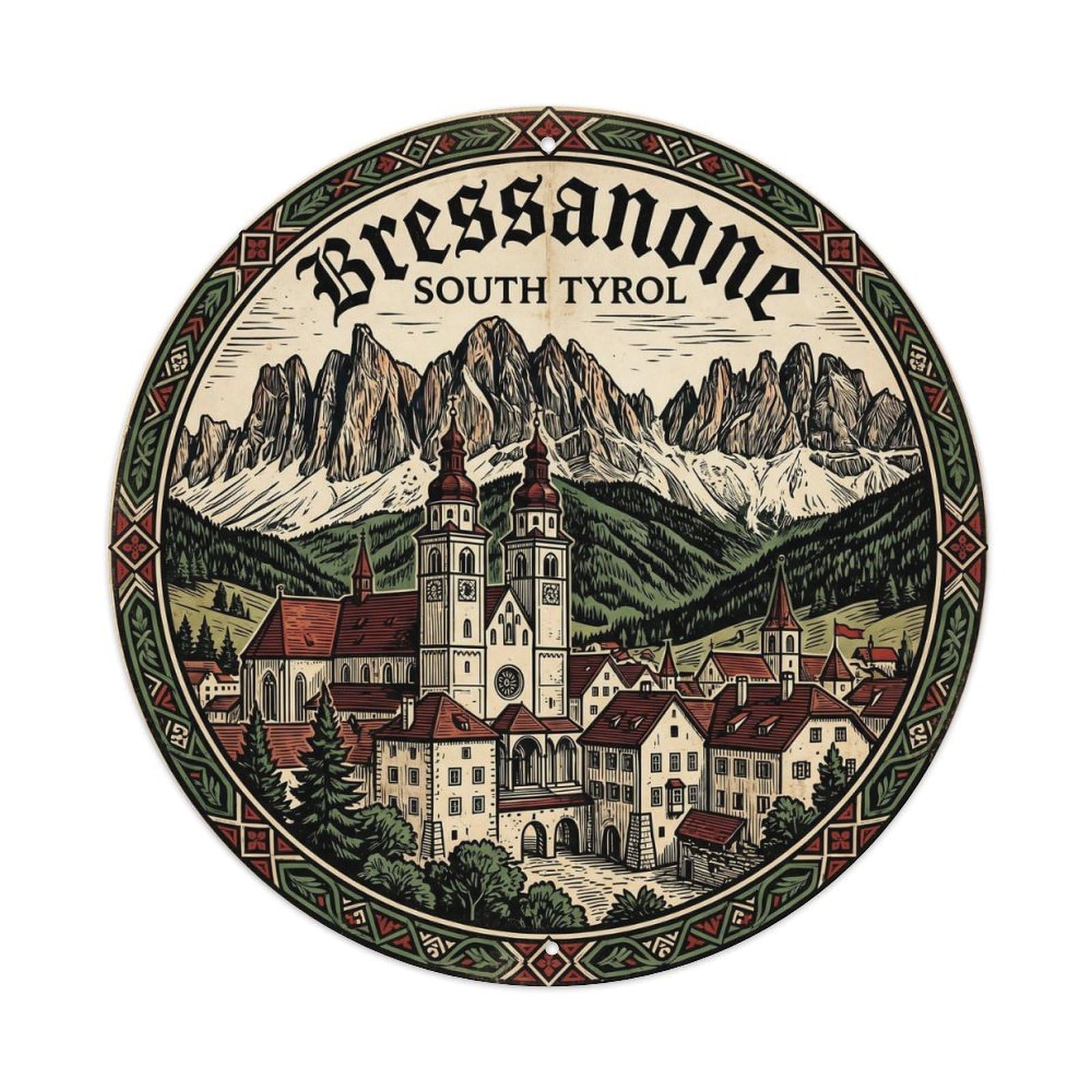 Vintage Travel Bressanone Dolomites Italy Metal Tin Sign