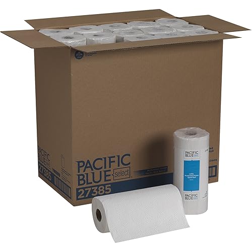 Georgia-Pacific Blue Select 2-Ply Perforated Paper Towel Rolls, 27385, 85 Sheets Per Roll, 30 Rolls Per Case