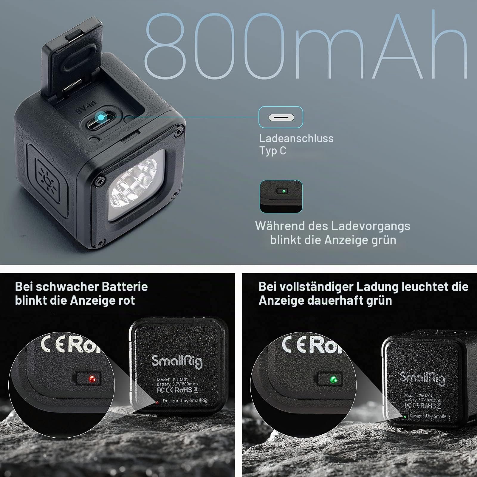 SMALLRIG RM01 LED Videolicht Kit (3 Pack), Videoleuchte Kit Mini Cube mit 8 Farbfiltern, Video Light Kit 5600K CRI95 für Makrofotografie, Entwickelt für Liebhaber von Garage Kits (GK) - 3469
