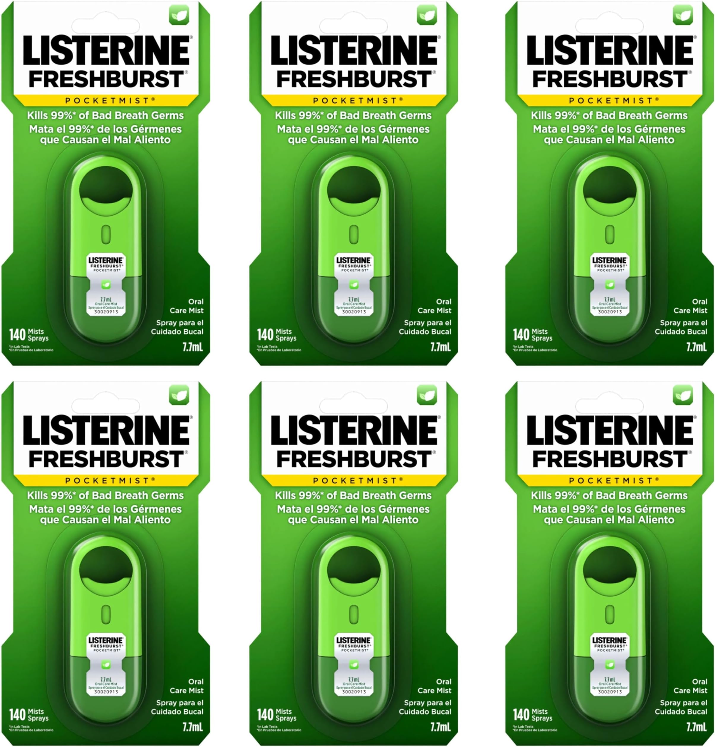 Listerine Freshburst Pocketmist Oral Care Bad Breath Mist(Pack of 6)