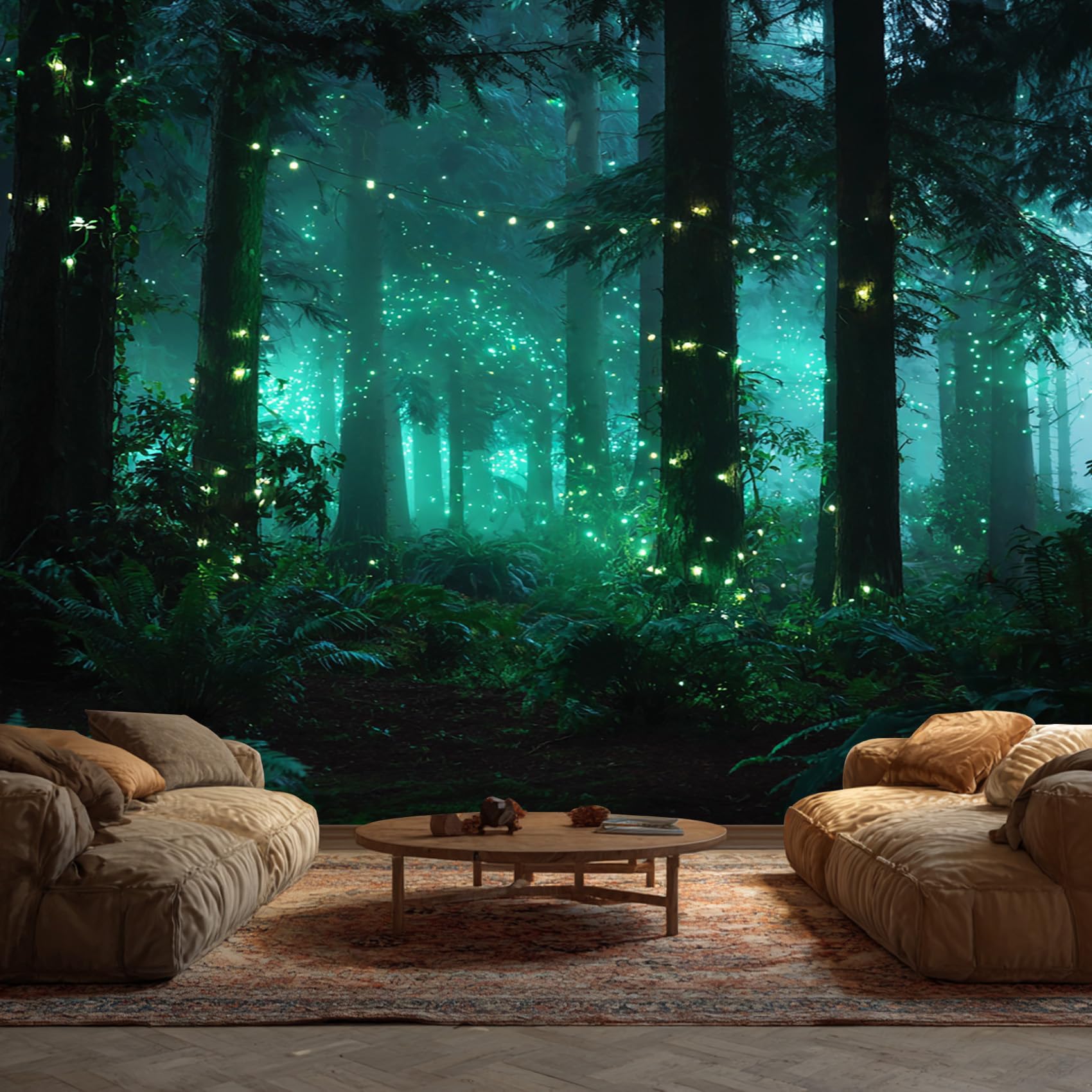 Generic Enchanted Forest Wallpaper & Wall Murals, 98" W x 69" H - Magic Fantasy Tree Wall Mural Decoration, Fairytale Home Decor for Bedroom, Living Room, Waterproof - Not Peel and Stick - Ha7594