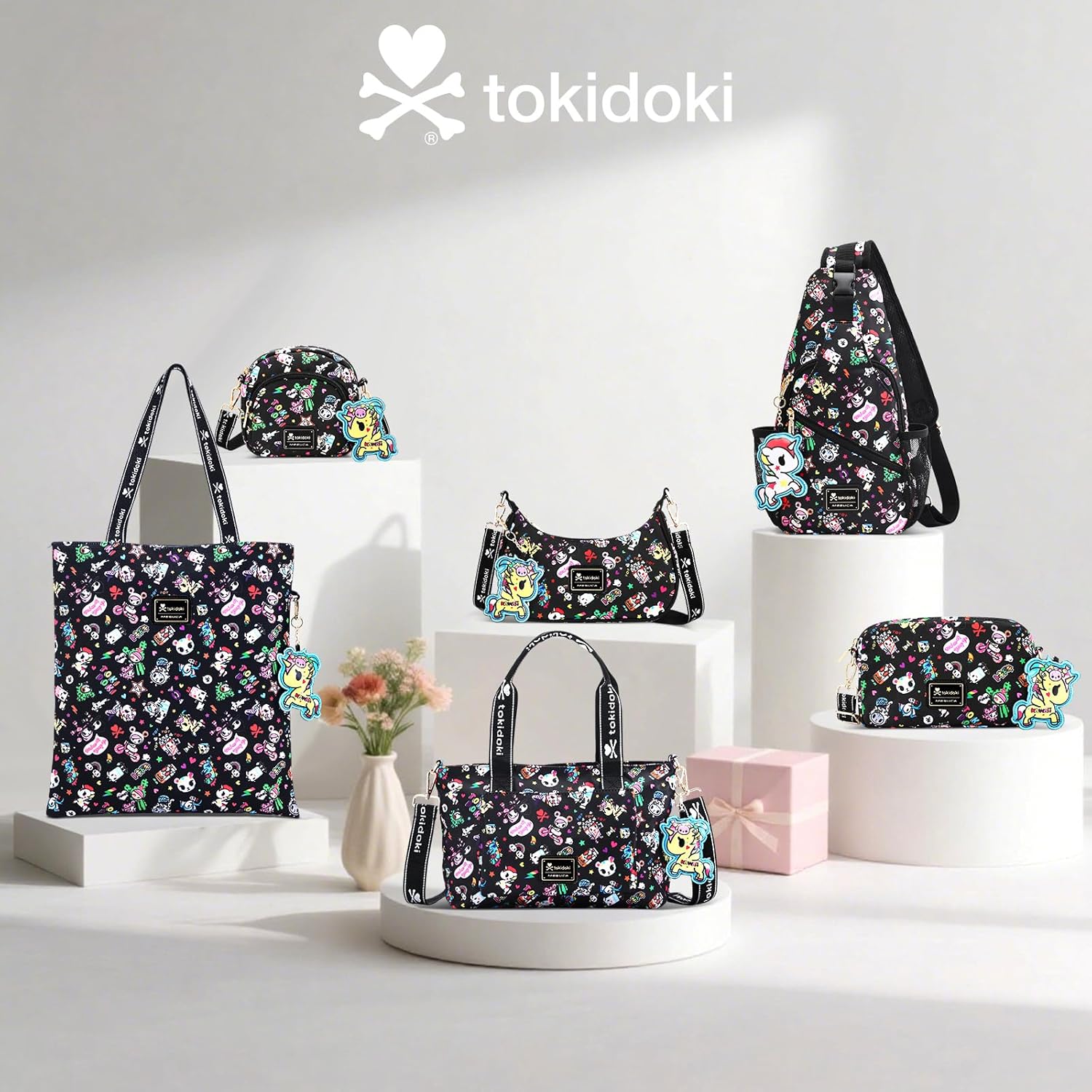 Tokidoki Crossbody Bag with Unicorno Keychain Cute Shoulder Bag Tote Purse Handbag Wallet for Women Girl Shopping Travel - Image 8