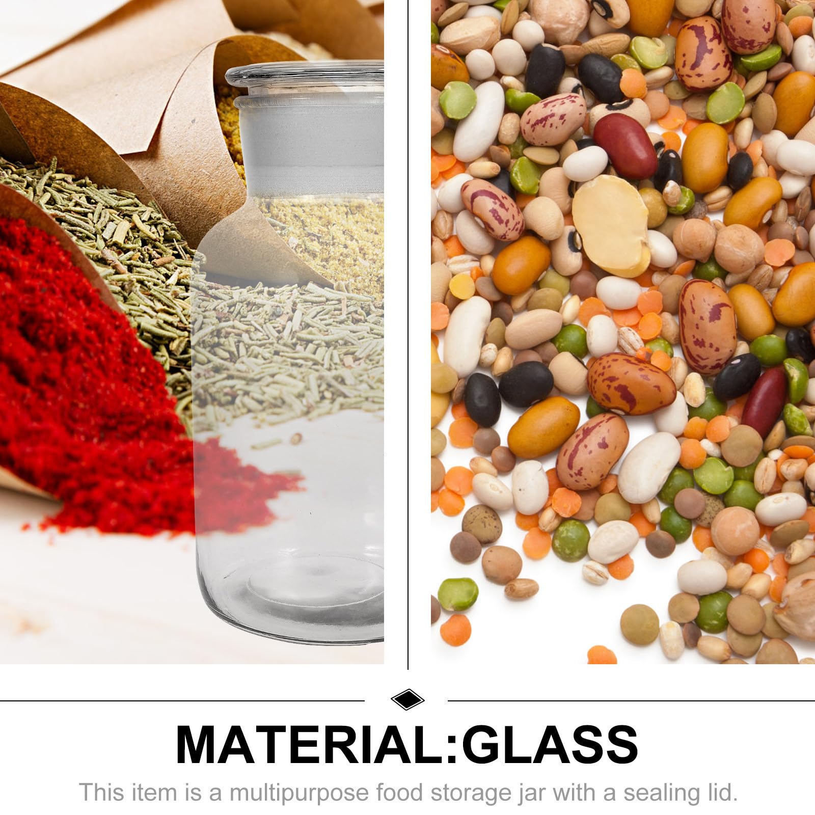 Großes Glas Vorratsglas 2, 5l, Luftdicht Verschließbar für Gewürze | Borosilikatglas, Breite Öffnung zum Einfachen Befüllen, Passend für Pfeffer und Andere Kleine Vorräte