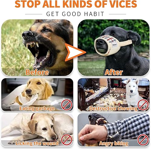 Miniatura 2 de Bozal para perro, bozal estampado para mascotas para perros pequeños, medianos y grandes, antimordeduras, ladridos, masticar, malla de aire,