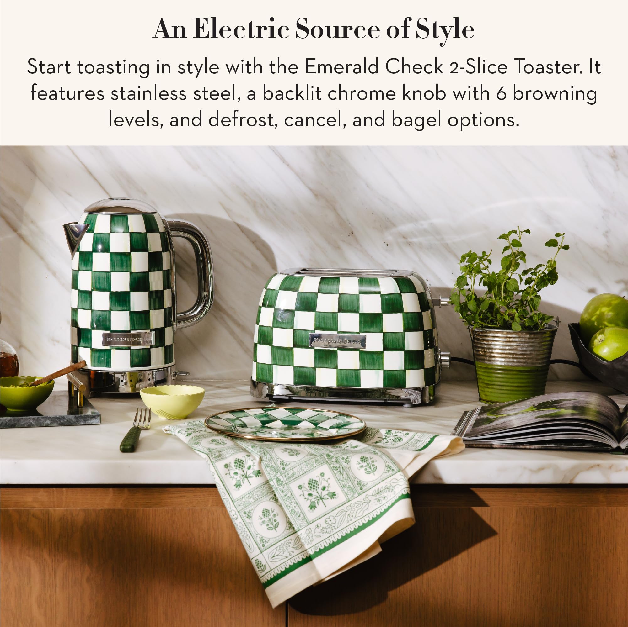 Amazon.com: MacKenzie-Childs: Emerald Check