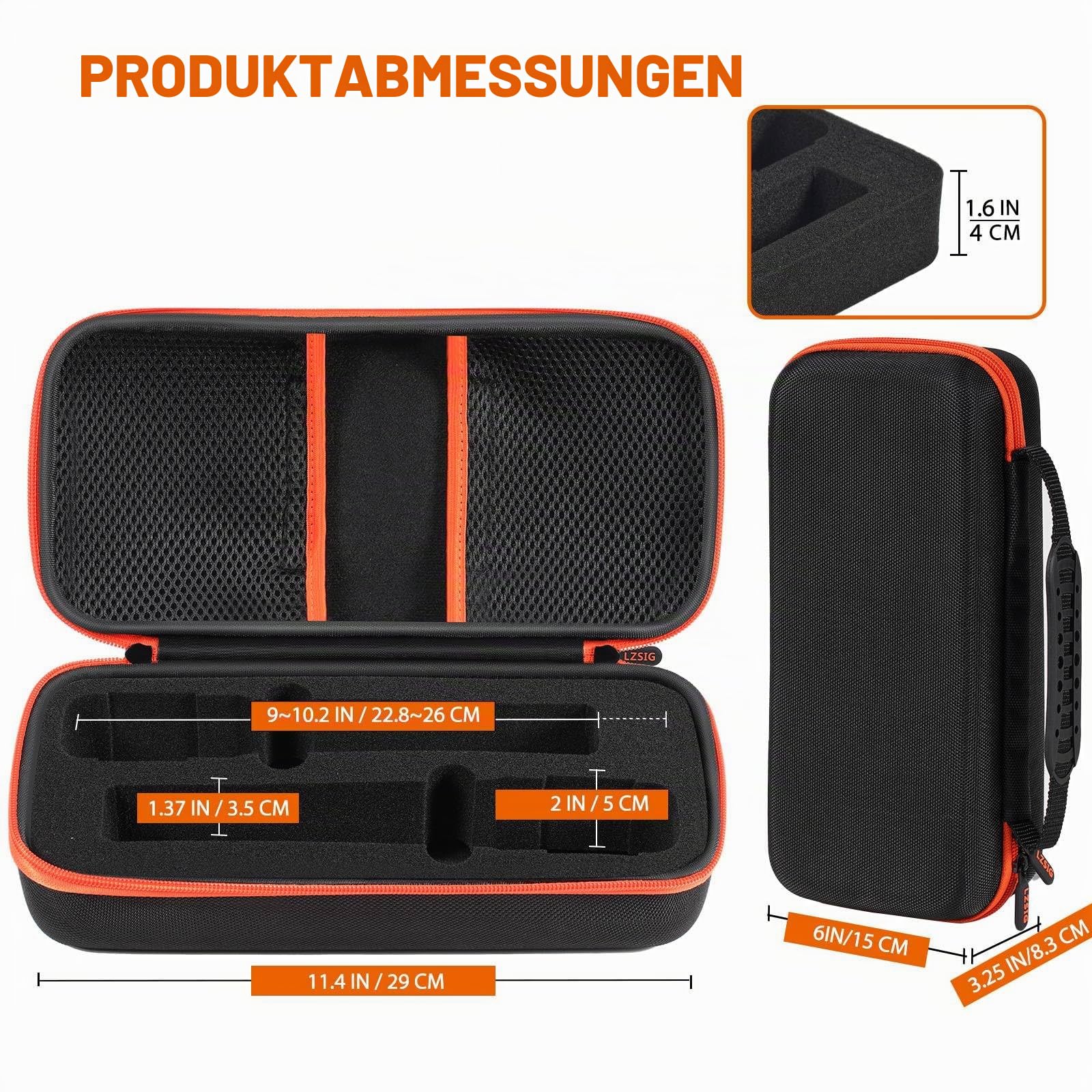 Kabellose Mikrofonhülle, kompatibel mit JBL Wireless Two Microphone System, vorgeschnittener Schaumstoff für Dual Handheld Partybox Mikrofon, Reisetasche für Receiver, Batterien und Adapter, Karaoke