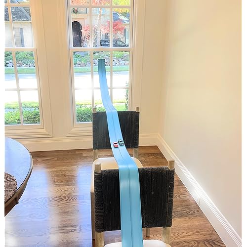 FlexTrack 5000 Flexible Race Car Track for Kids Toy with Suction Cups Compatible with Hot Wheels and Diecast 1/64th Cars and More 15 Feet Long Rolls Up Portable Racetrack (Daytona Blue)