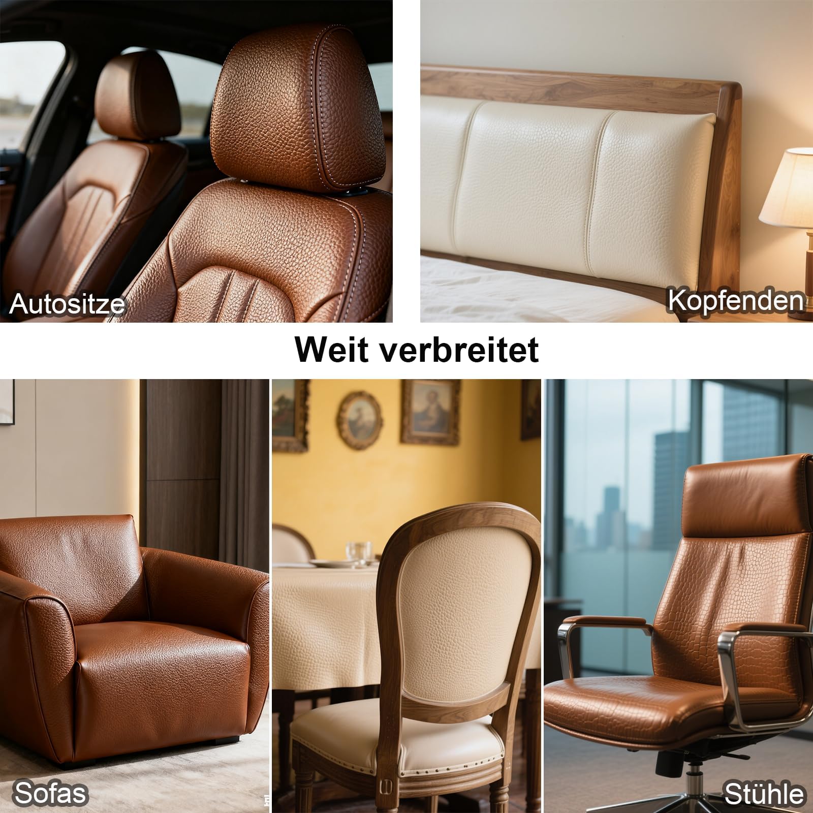 Tela de piel sintética por metros, 500 x 140 cm, piel sintética suave, resistente al agua, tela para muebles, asientos de coche, fundas para sillas, color marrón