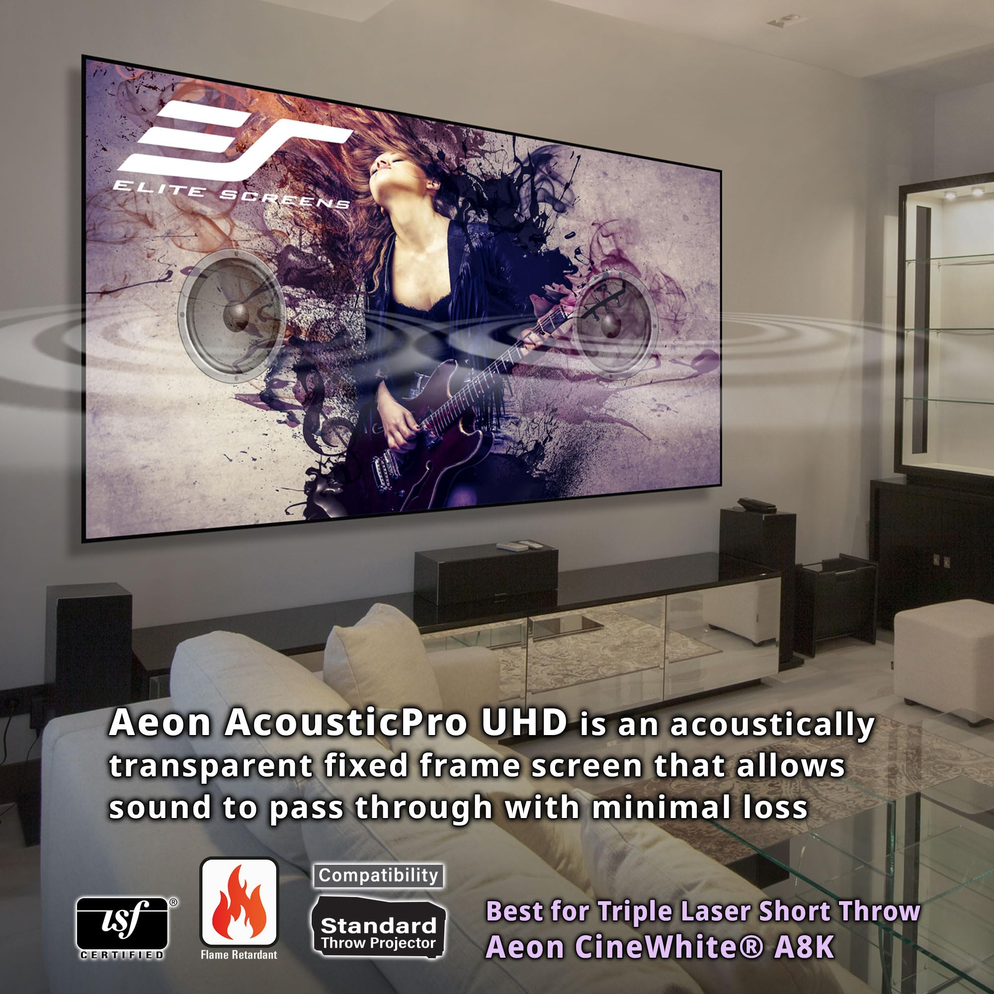 Amazon | Elite Screens Aeon 135インチ 16:9 4K ホーム・シアター