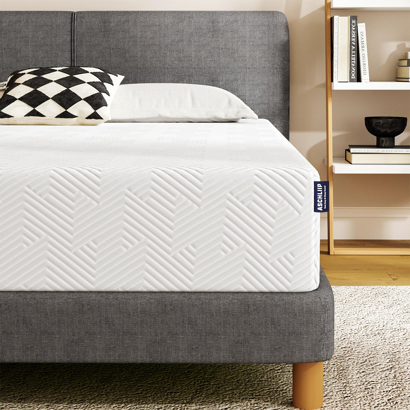 ASCHLIIP Twin Mattress 10 inch Breathable Twin Size Memory Foam Mattress in a Box with CertiPUR-US Foam Charcoal Infused Supportive & Pressure Relief 100-Night Trial Detachable Design Fiberglass Free