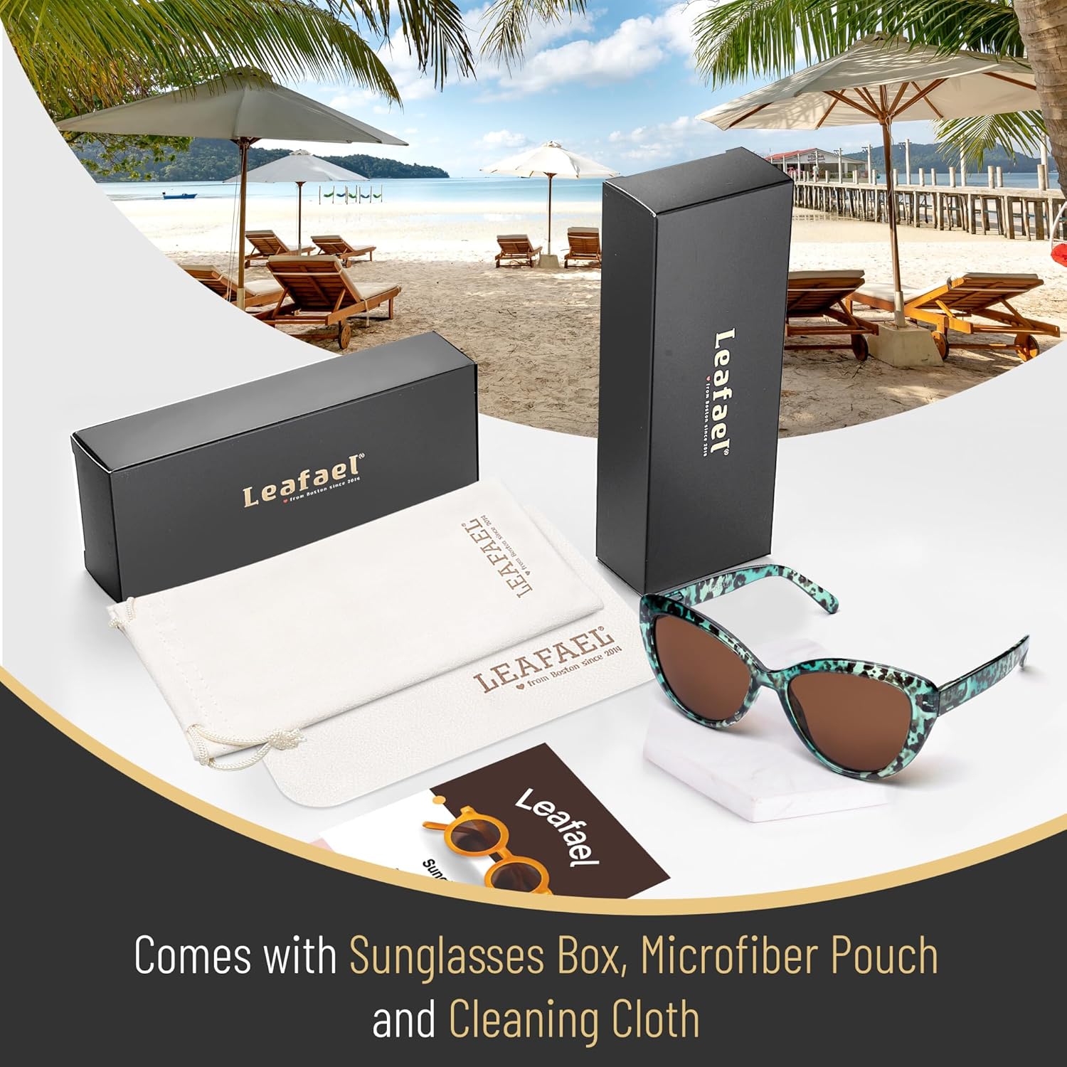 Polarized Cat Eye Sunglasses for Women – Oversized Green Cheetah Leopard Print Frame, Vintage Retro Big UV400 Shades - Image 6