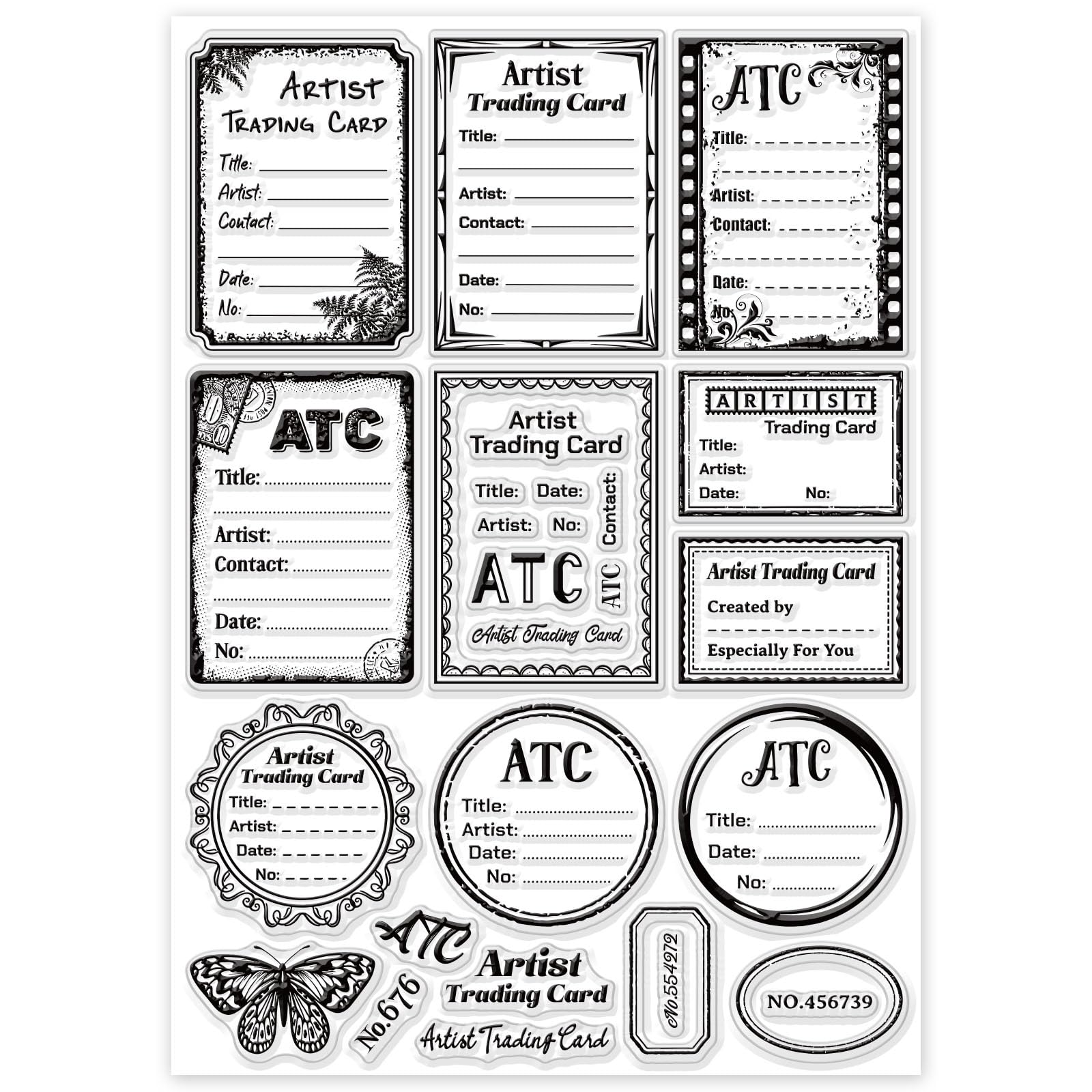 GLOBLELAND Timbri Trasparenti Frame Background 29.7x21cm per Scrapbooking Fai Da Te