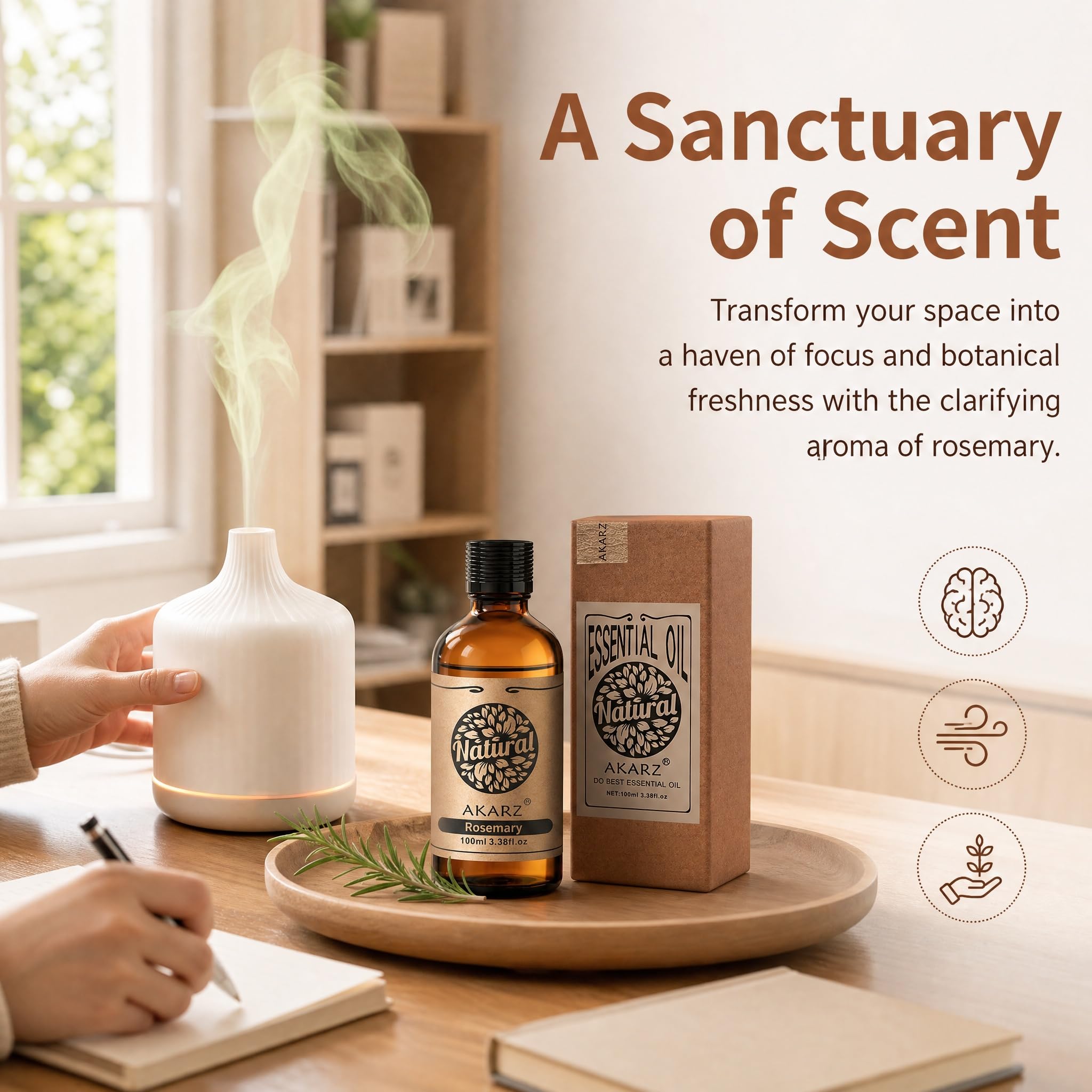 AKARZ 100ml Olejek esencjny z Różanego Zboju - Naturalny olejek aromatyczny do dyfuzorów, lamp aromatycznych i aromatów pomieszczeń