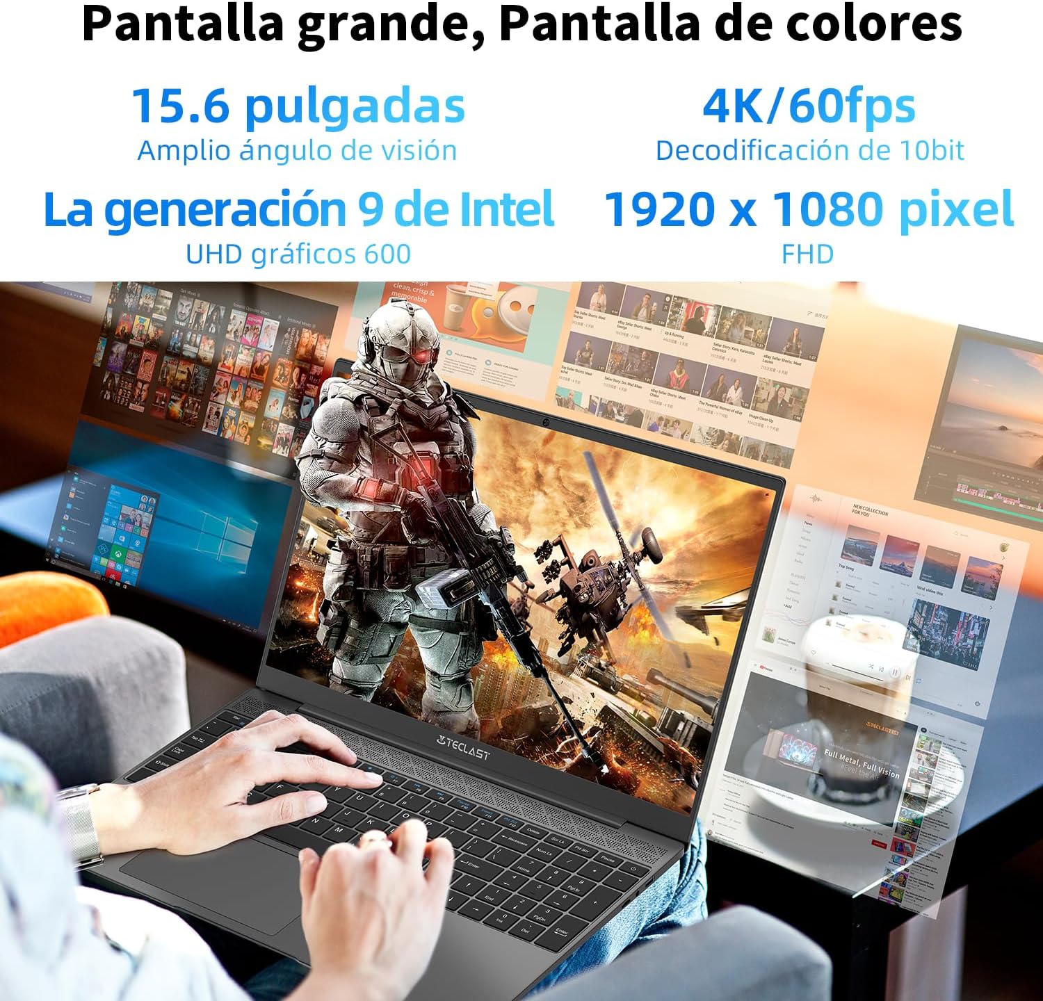 TECLAST PC Portatile 15.6 Pollici, 12GB RAM 512GB SSD, Intel N4100 Turbo 2.6GHz Processor, F16Plus Notebook, Windows 11 Computer Portatile, IPS FHD 1920x1080, 2.4G/5G WiFi, Bluetooth 4.2, USB 3.0 TECLAST PC Portatile 15.6 Pollici, 12GB RAM 512GB SSD, Intel N4100 Turbo 2.6GHz Processor, F16Plus Notebook, Windows 11 Computer Portatile, IPS FHD 1920x1080, 2.4G/5G WiFi, Bluetooth 4.2, USB 3.0