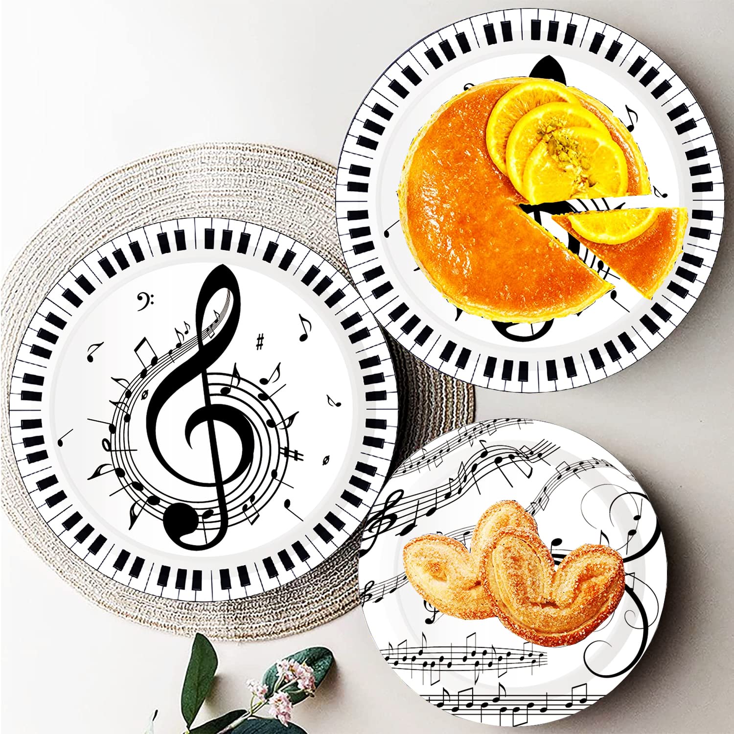   Musica 26cm Plate セット Amazon.com: 50Pcs Musical Notes Party Supplies Music Paper Plates