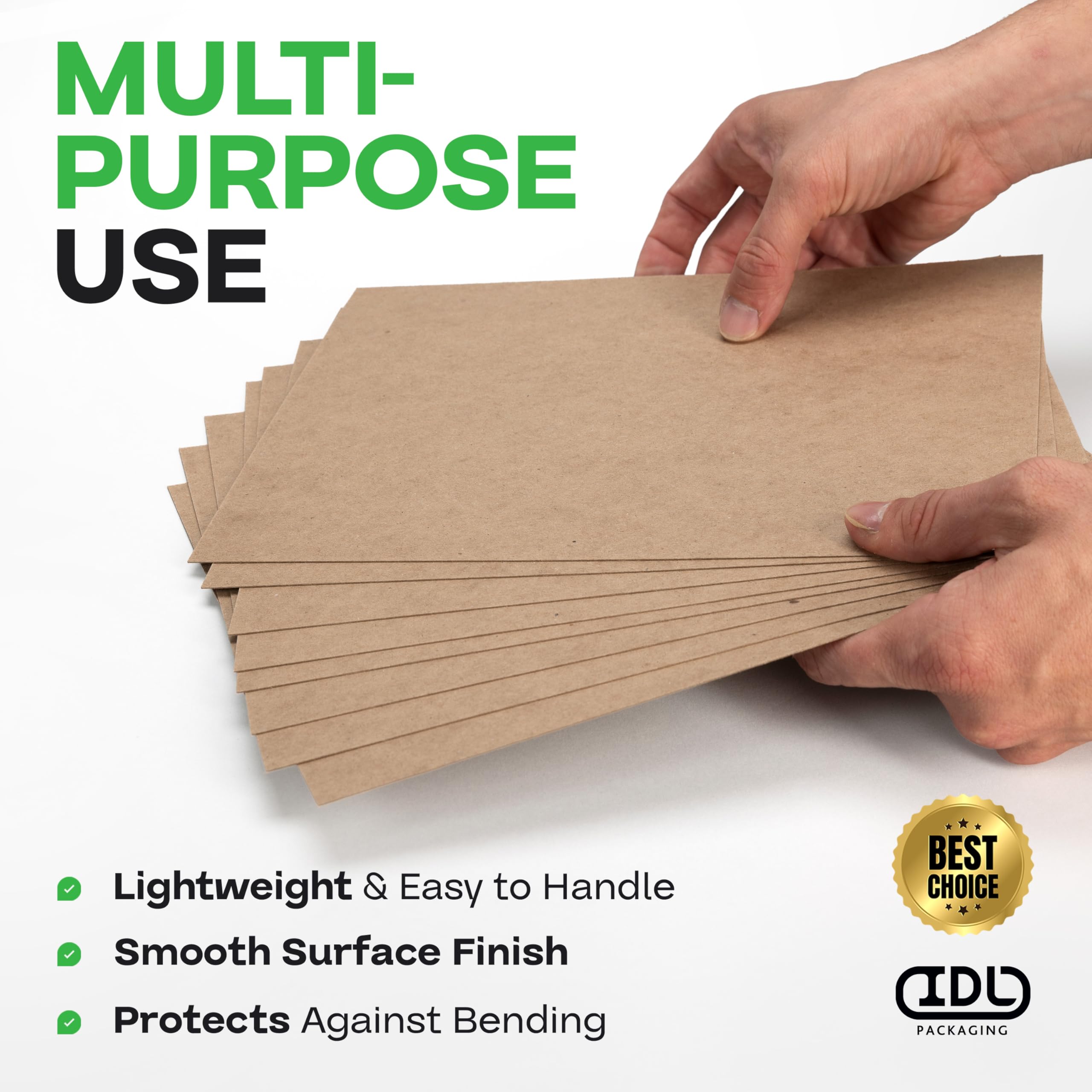 IDL Packaging - 200 fogli di carta kraft, 200 x 200 fogli, realizzati negli Stati Uniti, per scrapbooking, incorniciatura, cartone da 0,1 cm di spessore, timbri