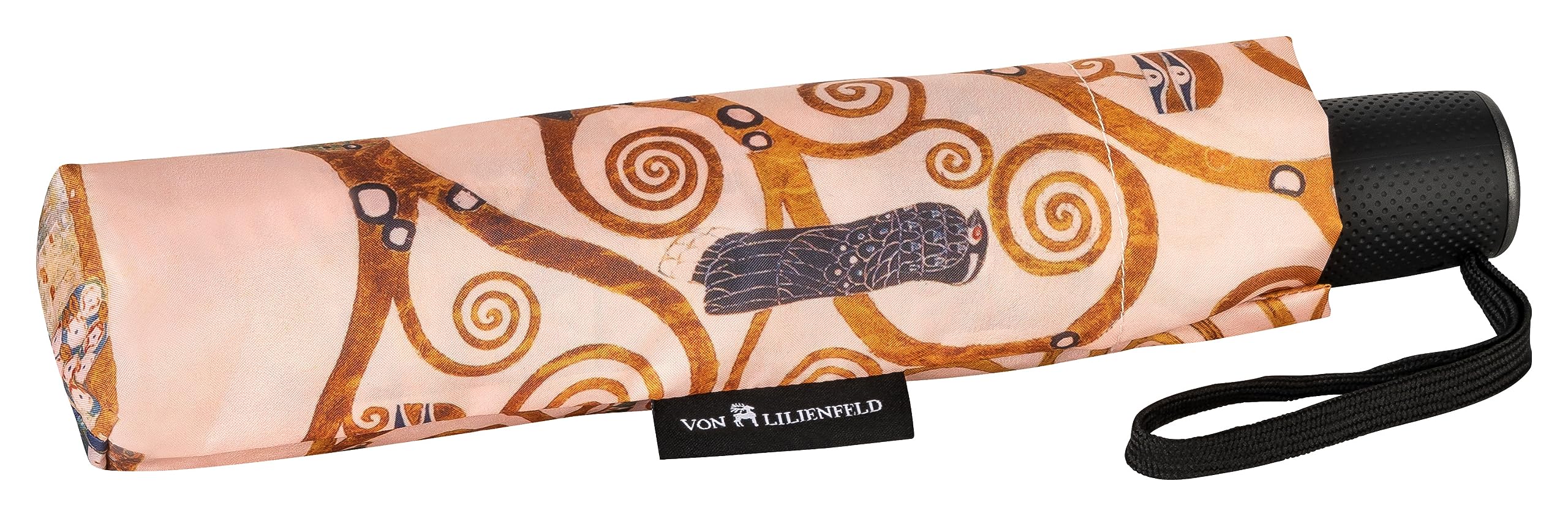 VON LILIENFELD Ombrello tascabile Gustav Klimt Albero della Vita e Aspettativa Arte Antivento Acceso Automatico Stabile Leggero Compatto
