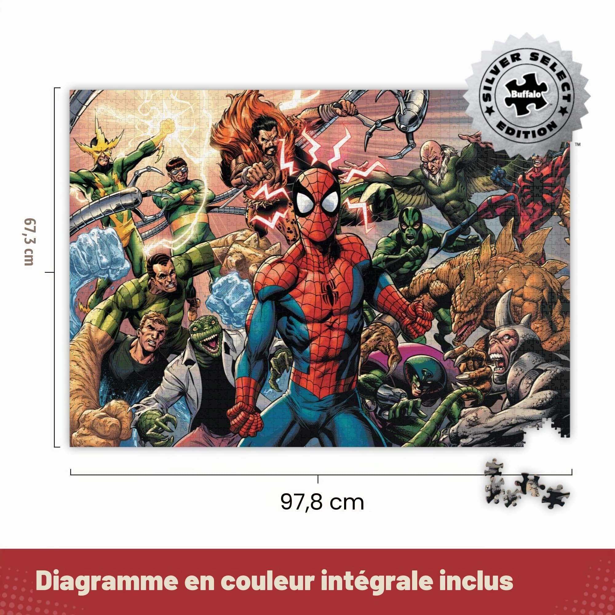 Buffalo Games - Silver Select – Marvel – Sinister War – Puzzle de 2000 pièces pour Adultes – Puzzle Stimulant Parfait pour Les soirées de Jeu – Taille finie : 38,50 x 26,50 cm