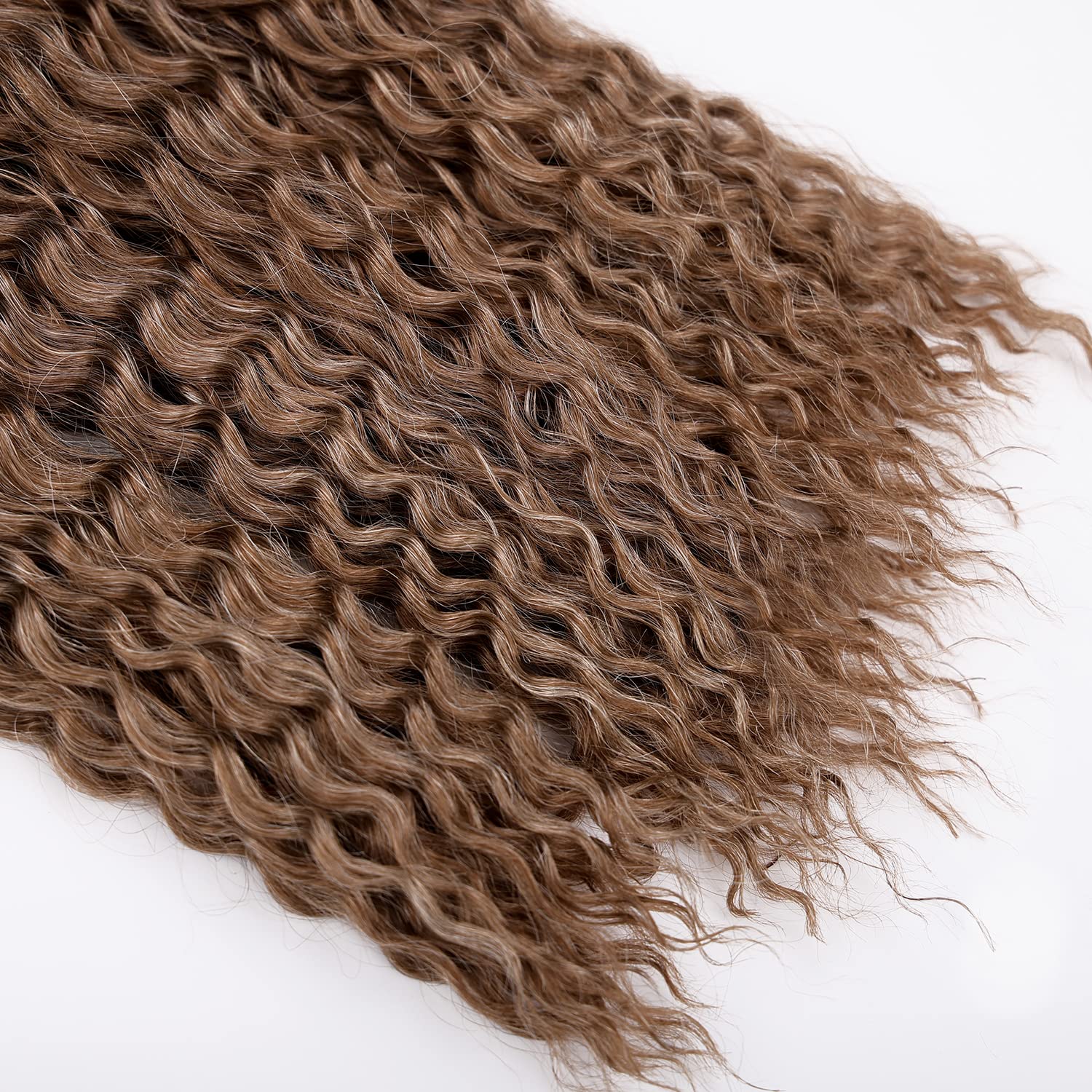 MAYSA Ocean Wave Crochet Hair Brown Crochet Hair 22 inch Curly Braiding Crochet Synthetic Hair Extensions 6Packs #12Brown