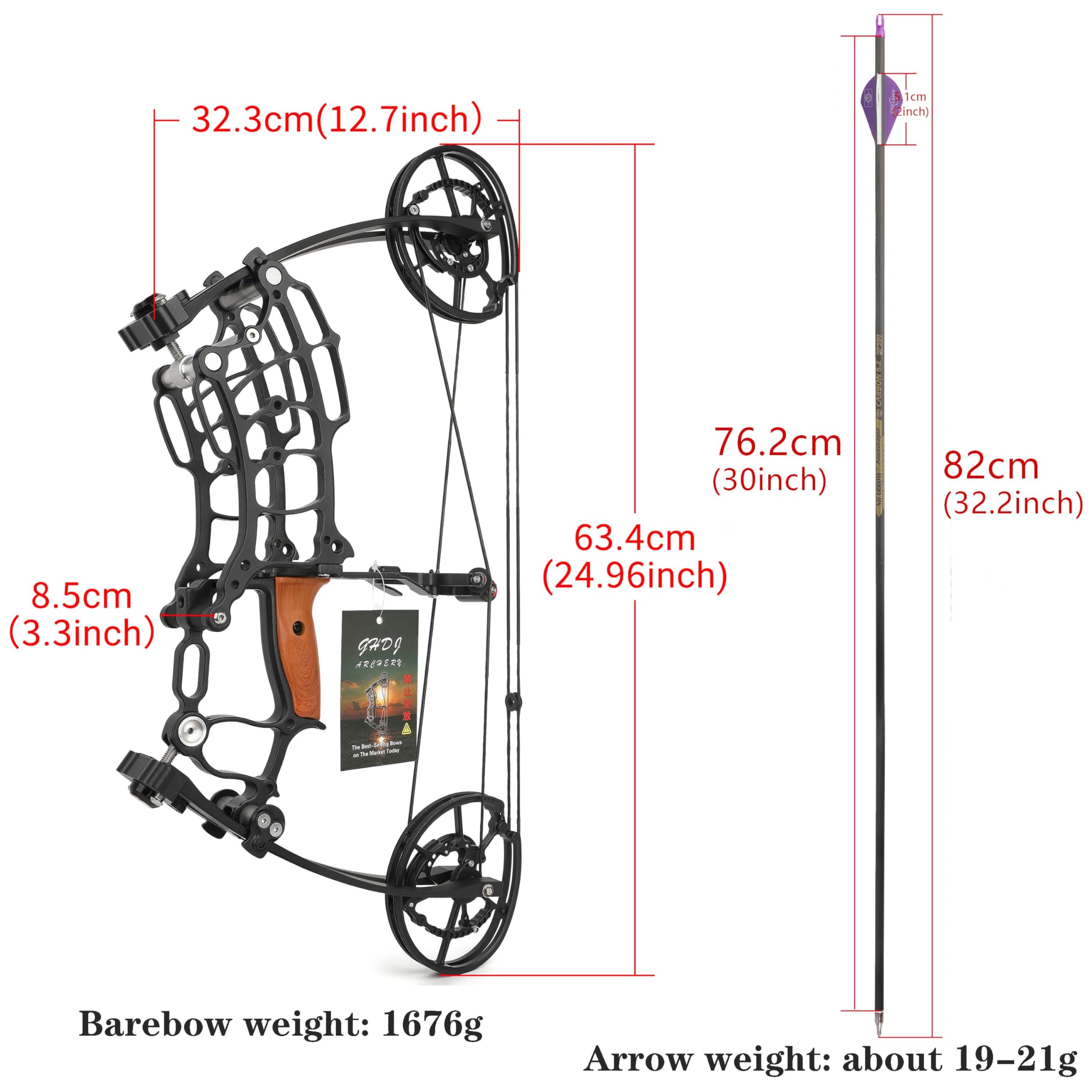 Set arco compound 30-70 libbre Palla d'acciaio e freccia Archi da caccia a doppio uso per tiro con l'arco Pesca con l'arco Let-off: 80% 420 FPS