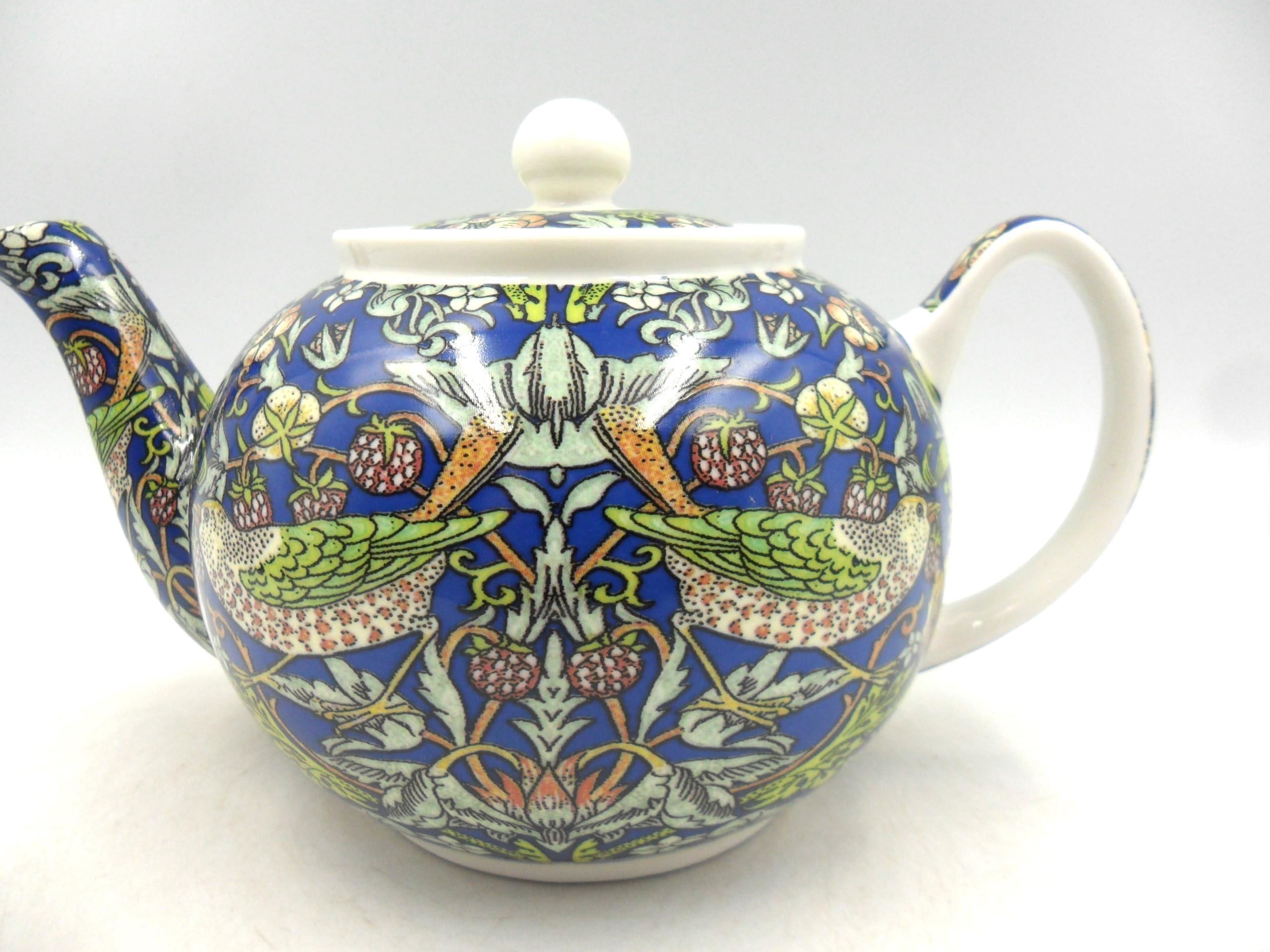 2 Cup teapot in William Morris Blue Strawberry Thief Design for The Abbeydale Collection