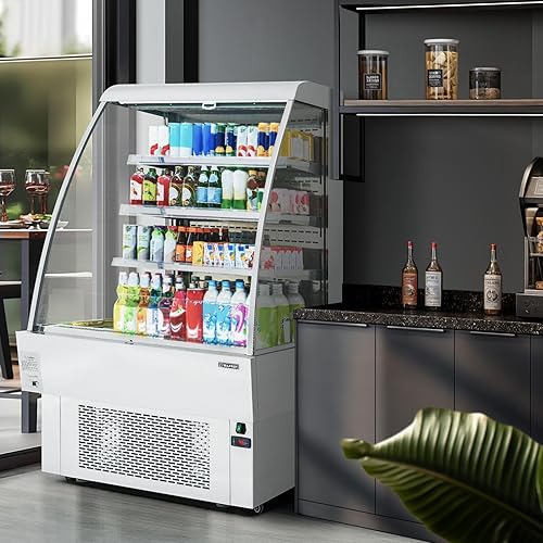 Vista 84 de Wilprep Refrigerador comercial, 22.4 pies cúbicos Refrigerador vertical con pantalla de bebidas con iluminación LED, enfriador comercial de puerta